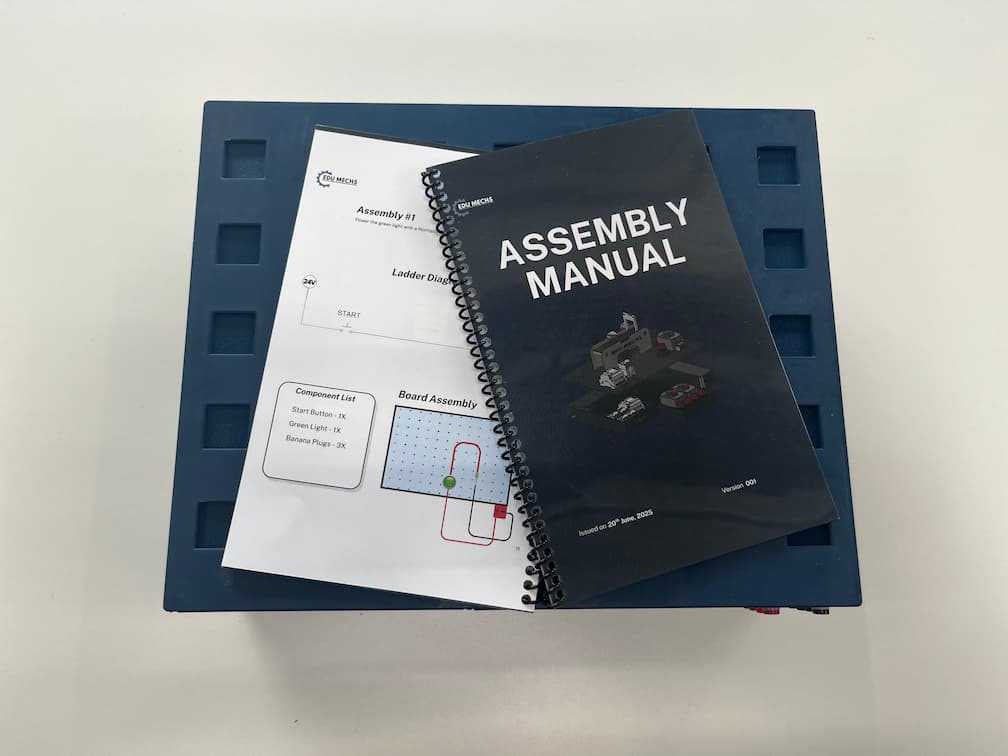Modular engineering kit with included assembly manual